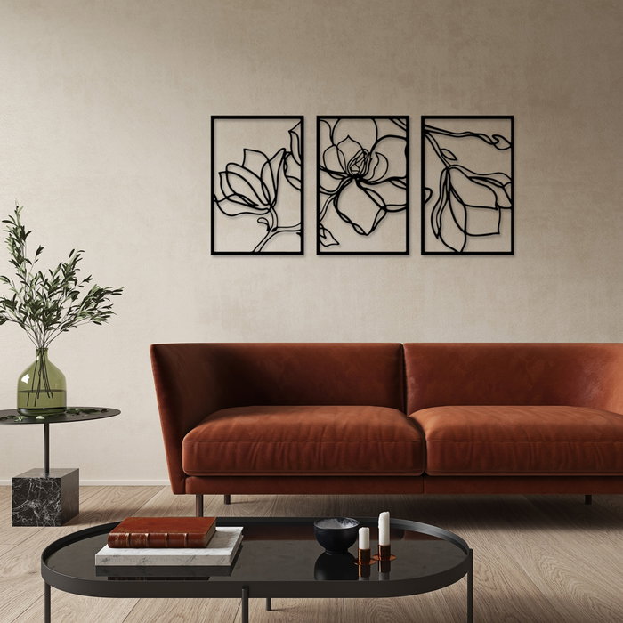 Wallity Erbas-1 Accesorio de Pared Decorativo de Metal Negro (3 Piezas)